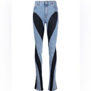 MUGLER DENIM BICOLOR JEANS SIZE 36